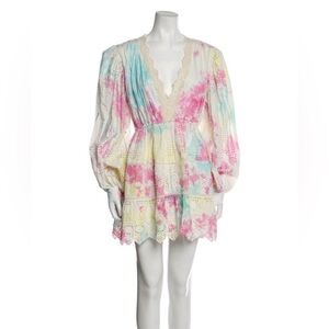 Hemant and Nandita Tie Dye Scalloped Mini Dress M